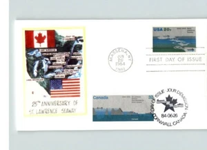 JOINT ISSUE, St. Lawrence Seaway, Canada and United States, 1984 First Day of Is - Picture 1 of 1