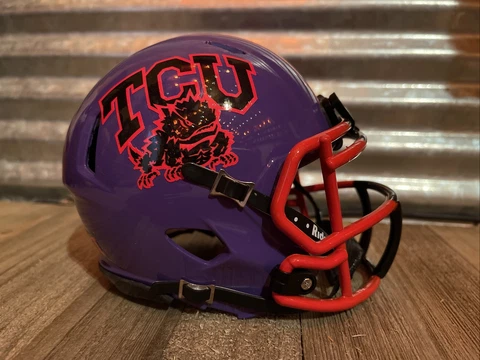 Custom TCU Horned Frogs Speed Mini Helmet Cover