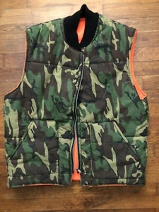 Vintage Vtg Camouflage Camo Tactical Hunting Vest Reversible Insulated Made USA - Picture 1 of 5