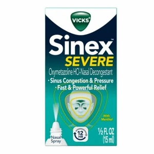 Vicks Sinex Severe Nasal Decongestant Spray Fast Acting Relief 0.5 oz Pack of 4 - Picture 1 of 3