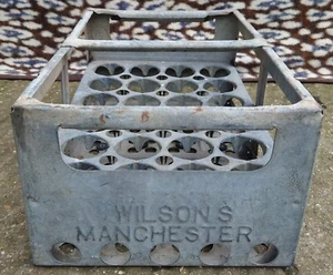 Botella de leche de cerveza galvanizada vintage Wilsons Manchester F&L botella 24 Ltd - Imagen 1 de 14