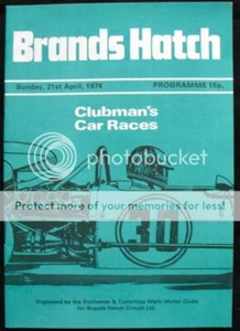 BRANDS HATCH 21 Apr 1974 CLUBMAN'S CAR RACES Official Programme - Picture 1 of 2