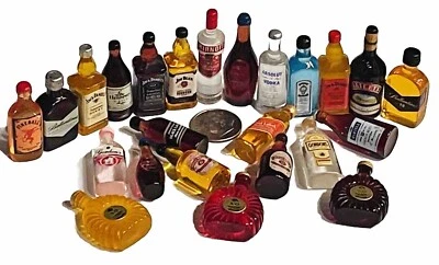 MONSTERMAGNETS Barbi Dollhouse Miniature Drinks Beer Alcohol Liquor Bottle Whiskey Lot 👻🧲24pc