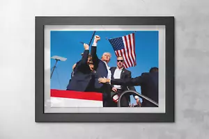 Donald Trump Surviving Assassination Attempt Fist Up MAGA -Photo Print Pick Size - Picture 1 of 11
