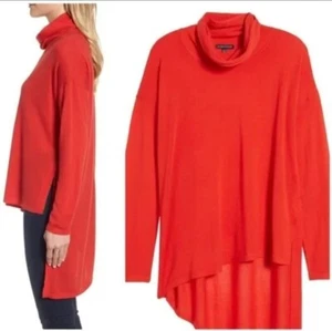Eileen Fisher High-Low Ultrafine Merino Wool Cowl Neck Top Lave Womens Size S - Picture 1 of 24