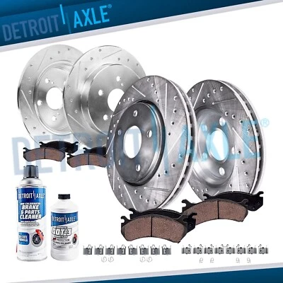 Rotores de freno de disco perforados delanteros traseros 10 piezas pastillas de freno para Toyota Mirai 2016-2019 Foto 1 de 4