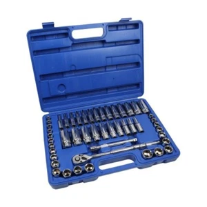 US PRO Tools 50pc 3/8" Drive Socket Set Metric AF Imperial Shallow Deep Sockets - Picture 1 of 12
