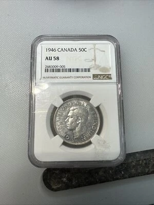 1946 Canada Half Dollar NGC AU 58 - Image 1 of 3