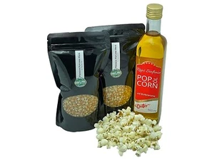 Hopser Funfood Partyset Popcorn 2 x 500g Premium Popcorn Mais, 500ml Popcornöl