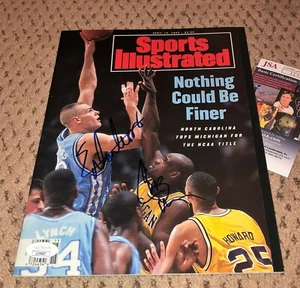 ERIC MONTROSS CHRIS WEBBER SIGNED SPORT ILLUSTRATED AUTOGRAPH JSA UNC BASKETBALL - Picture 1 of 1