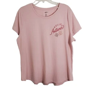 Hello Autumn Herbst Blatt Motto T-Shirt Pink von Sonoma Neu mit Etikett Gr. XXL - Bild 1 von 7
