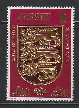 JERSEY STAMPS 2000 JERSEY FLAG MILLENNIUM 22 CARAT GOLD MNH - JER154 - Image 1 of 1