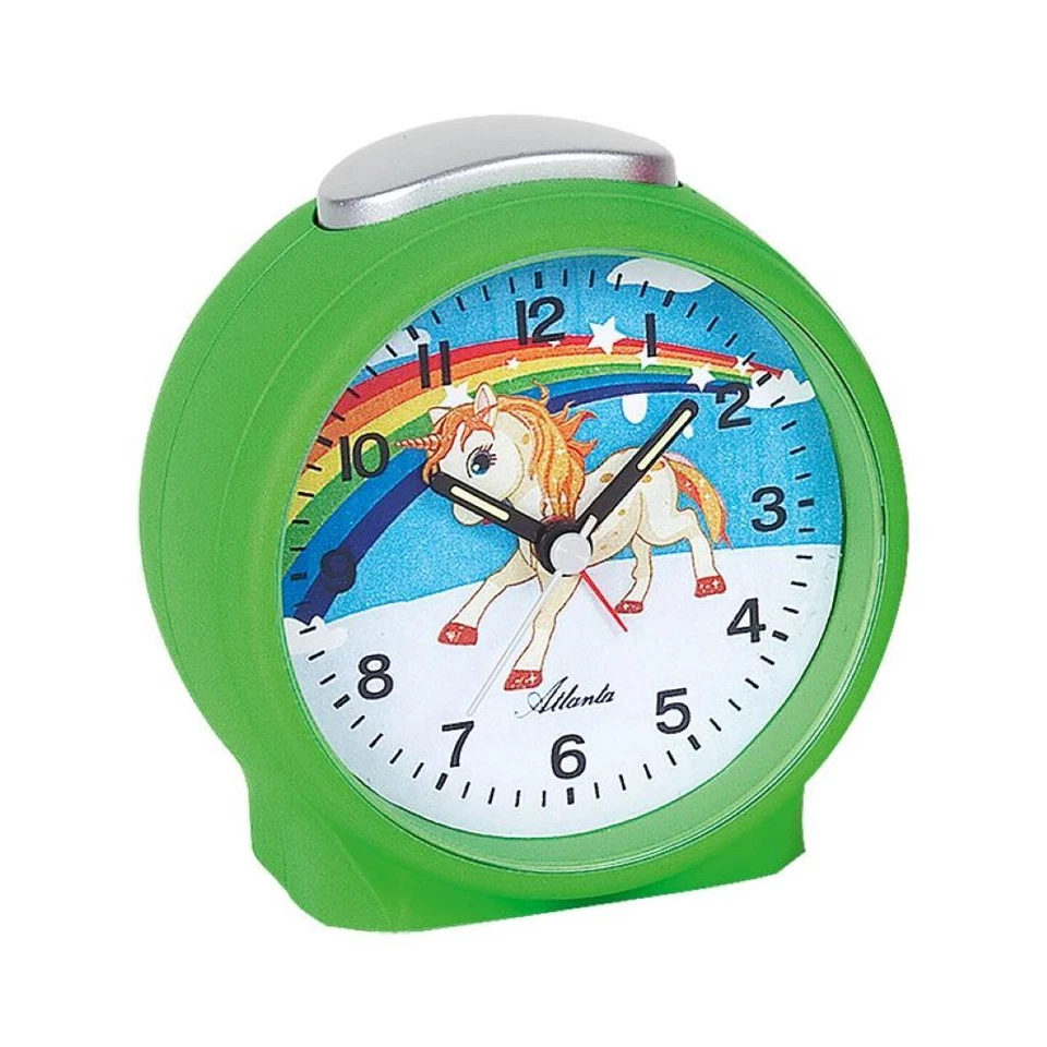 Atlanta Analógico Despertador Niños Verde Plástico Iluminación Bip - Imagen 1 de 1