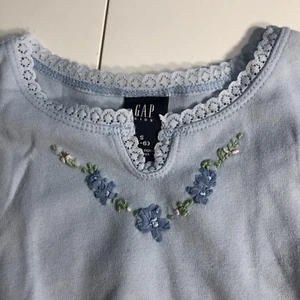 Gap Kids Soft Blue Tank Top Flowers Size S 5-6 - Picture 1 of 4