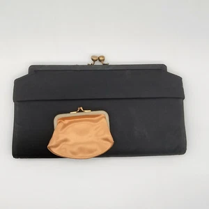 Vintage Murray Kruger Clutch schwarz Leder mit Münztasche - Bild 1 von 9