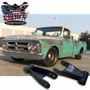 Crown Drop Kit 1968-1972 GMC C10 1"-2" Lowering Leveling Shackles 2.25 Leaf - Picture 1 of 2