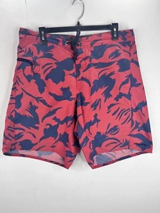 Patagonia Boardshorts Mens 34 Red/Blue Drawstring Beach Surf Swim - Picture 1 of 11