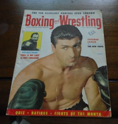 Boxeo y lucha libre junio 1955 Eduardo Lausse / Tony Canzoneri / Billy Varga Foto 1 de 2