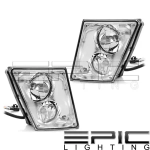 Chrome Driving Light Fog Lamps for 2003-2015 VOLVO VN VNL - Left Right Side Pair - Bild 1 von 2