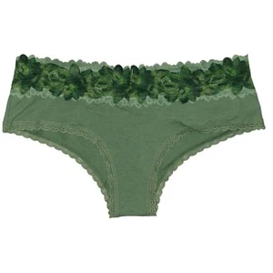 NUEVO CON ETIQUETAS Aerie Verde Encaje Algodón Cintura Alta Bragas Bikini Ropa Interior Mujer Talla M - Imagen 1 de 5