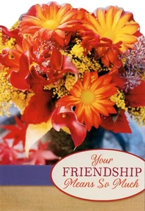 Grateful THANKSGIVING Card FOR FRIEND, Joy Flower Bouquet by Hallmark + Envelope - Picture 1 of 5