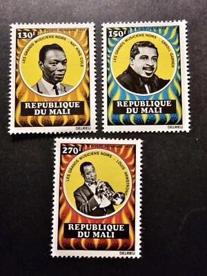 Sello Malí Gran Músico Negro Correo Aéreo Pa N°137/139 Nuevo ** Lujo Mnh Foto 1 de 2