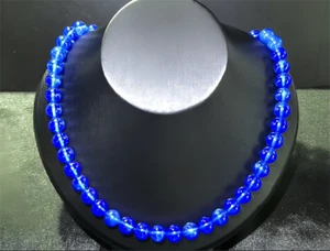 Top Quality Lab-Created Blue Star Sapphire Necklace 10mm Corundum Gems Necklace - Picture 1 of 5