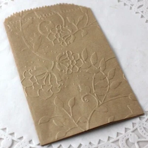 100 Kraft Floral Embossed Wedding, Party, Candy, Cookie, Confetti Favor Bags - Picture 1 of 1
