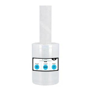 5 Inch x 1000 Feet 12 Rolls Extended Core Stretch Film Shrink Hand Wrap 55 Gauge - Picture 1 of 8