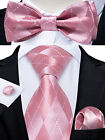 Dibangu Mens Silk Ties Bow Tie Necktie Wedding Pocket Square Bowtie Set Xmas 6Pc