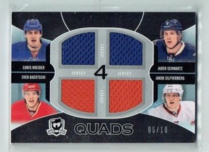 12-13 UD The Cup Quads  Kreider--Schwartz--Baertschi--Silfverberg  /10  Jerseys
