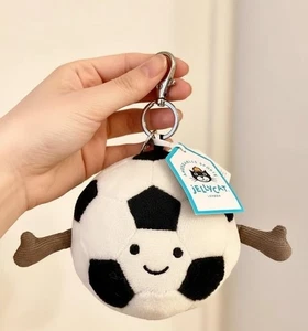Jellycat Amuseables Soccer Ball Plush Bag Charm Keychain Toy Cute Gift - NWT - Picture 1 of 5