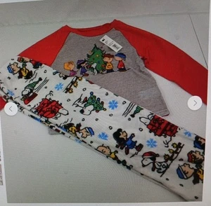 Children Pajama Set Sleepwear 2 Piece Mickey Gnome Snoopy Christmas Sizes 2T-6 - Picture 1 of 31