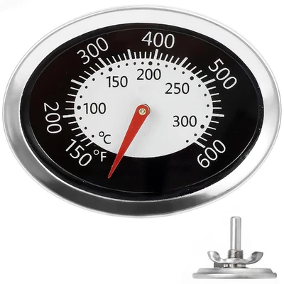 60070 Grill Thermometer for Weber Q120 Q220 Q1200 Q2200, Oval Q Temp Gauge Acces