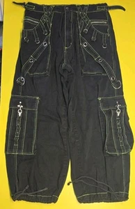 VTG Tripp NYC Cargo Pants Mens Large Green/Black With Original Chains & Sleeves - Picture 1 of 12