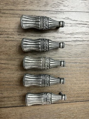 5 Vintage Coca Cola Cabinet Pull Handle. Metal. Silver Tone - Image 1 of 3