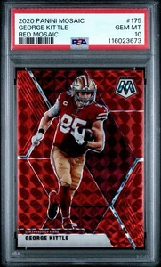 2020 Panini Mosaic Mosaic Red Prizm George Kittle #175 PSA 10 gemme ottime condizioni - Foto 1 di 2