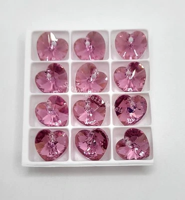 Colgante 12 piezas Cristal Swarovski Rosa AB 10mm Corazón 6202; Rosa; Lote a Granel Foto 1 de 2