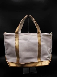 L.L.Bean Japan Limited Leather Canvas Tote Gold/Beige Used, No notable flaws - Picture 1 of 9