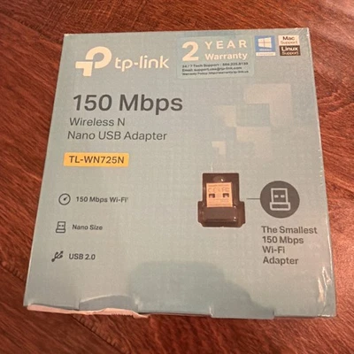 TP-Link TL-WN725N (US) Ver 3.8 150Mbps Wireless N USB Adapter - Brand New - Image 1 of 4