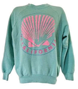 Vintage 80's Black & Pink Horse Girl Graphic Print Sweatshirt - USA Made - Large - Picture 1 of 17