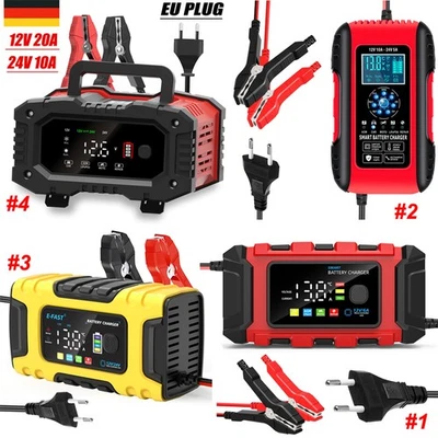 MARKENLOS 12V 24V Intelligentes Autobatterie Ladegerät LiFePO4 Lithium Reparatur AGM GEL