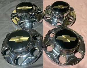 Chevy Wheel Center Hubcaps Chrome PICKUP VAN SUBURBAN Tahoe Silverado 1500 2500 - Picture 1 of 18