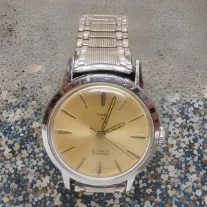 1966 TIMEX 21-JEWEL AUTOMATIC Self-Wind 34mm Men's Chrome Watch  - Picture 1 of 12