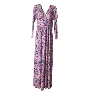 Maxi Vestido Lilly Pulitzer Nichola Love You Bunches Mujer Talla Pequeña Aberturas Laterales - Imagen 1 de 16