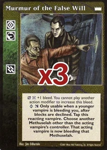 Lot of 3 cards: Murmur of the False Will [LotN set] - VTES card - Picture 1 of 2