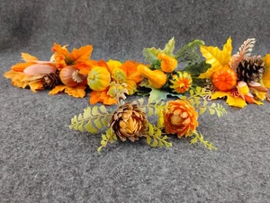 Vintage Autumn Harvest Fall Floral Picks Lot Corn Pumpkin Nut Leaves Flower - Picture 1 of 9