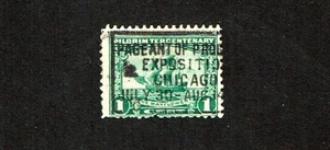 1921 Chicago Pageant of Progress Slogan Fancy Cancel on 1c Grn Mayflower Sc#548 - Picture 1 of 1