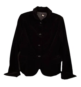 Blazer J Crew Negro Terciopelo Bella Mujer Talla 14T Bolsillos Peplum Forrados Estilo 86587 - Imagen 1 de 10