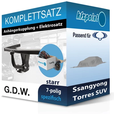 G.D.W. Anhängekupplung starr und ECS E-Satz 7polig für Ssangyong Torres SUV 22- - Bild 1 von 3